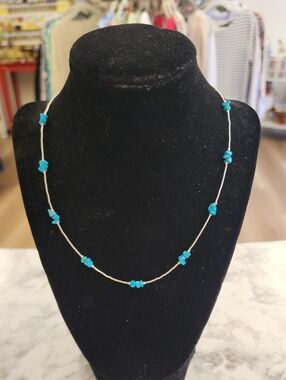 Sterling And Sleeping Beauty Turquoise Necklace